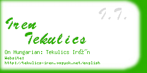 iren tekulics business card